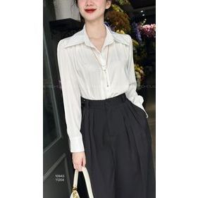 Sơ mi lụa kèm dây chuyền 1011