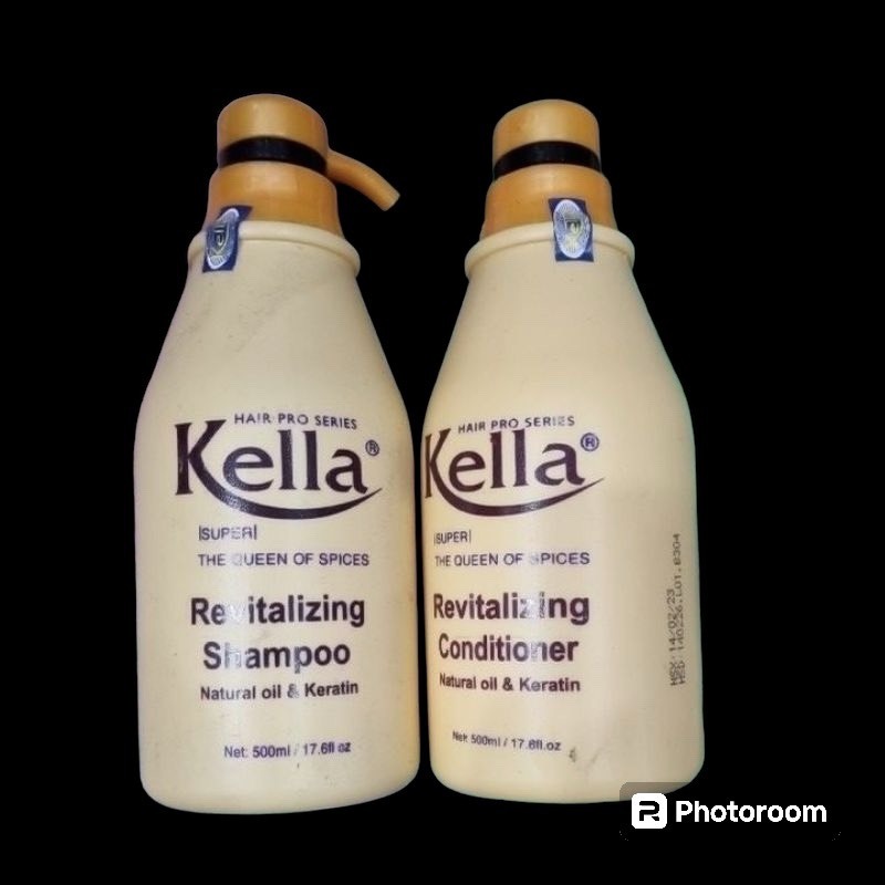 COMBO GỘI XẢ KELLA VÀNG Dầu Gội, Dầu Xả Kella phục hồi tóc hư tổn 500ml/chai.
