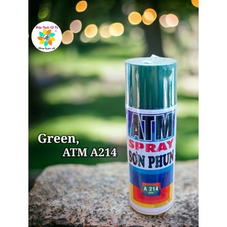 Sơn xịt màu xanh lá đậm atm spray mã a214