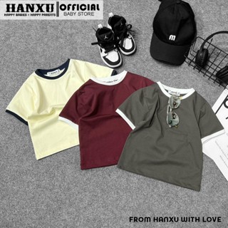 Áo Phông Cộc Tay Bé Trai Lé Màu Cực Yêu Hanxu, Áo Phông Áo Thun Bé Trai Mùa Hè Hanxu