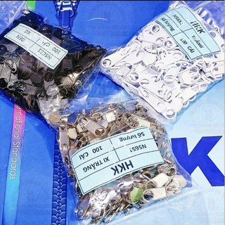 100 đầu khóa kéo hkk răng 5 dây khóa kéo áo cước hkk loại tốt