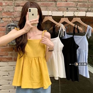Áo 2 dây buộc vai dáng babydoll có bigsize 40kg-120kg