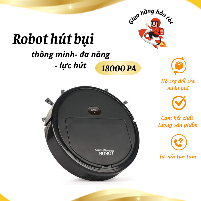 Robot quét nhà hút bụi lau nhà thông minh, Máy Hút Bụi đa chức năng giá rẻ
