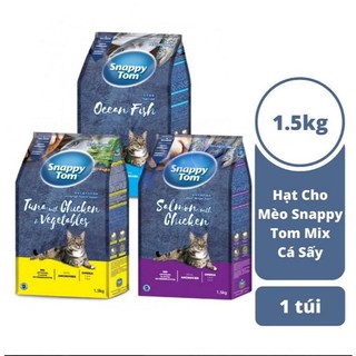 Thức Ăn Hạt Cho Mèo Snappy Tom 1.5Kg Topping Cá Cơm
