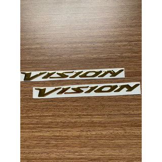 Cặp chữ Vision 2016-17 mạ crom màu vàng đồng_Decal