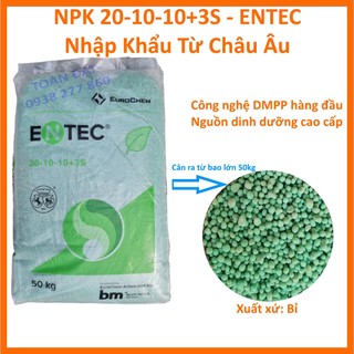 (500g) Phân NPK 20-10-10+3S ENTEC Nhập Khẩu Châu Âu, bật chồi, bung đọt, xanh cây dày lá, lớn trái
