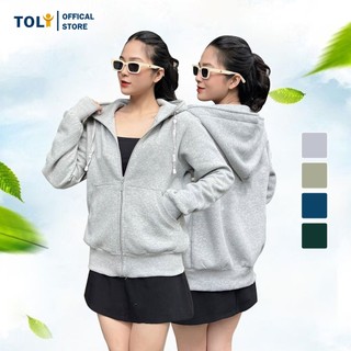 Áo khoác Nỉ Hoodie TOLI 4 màu trơn dễ mặc, Form rộng Nam Nữ KIM50