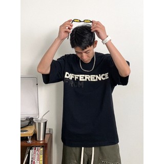 Áo Thun Nam Tay Lỡ Cotton Cổ Tròn In Chữ DIFFERENCE