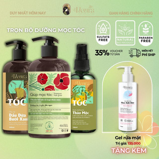 Trọn Bộ Dầu Gội Bồ Kết The Fleura, Gội Xả Dưỡng Tóc, Ngăn Gàu, Giảm Rụng, Mọc Tóc, Phục Hồi Tóc
