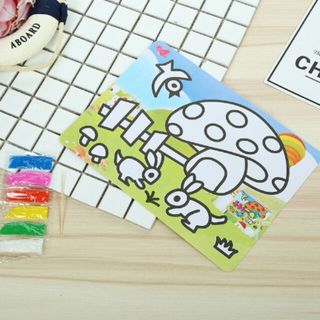 Tranh cát màu khổ A5 kèm 6 màu cát đa dạng mẫu cho bé 21x15cm có bán thêm cát riêng