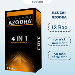 Bao cao su gai Azodra 4in1, bcs gân gai siêu mỏng, bcs kéo dài thời gian quan hệ