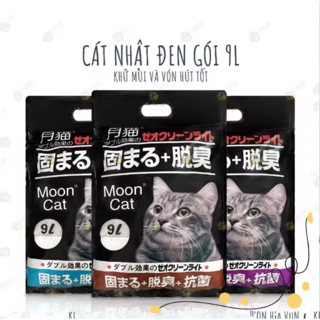 [9L] Cát vệ sinh Nhật đen Mooncat dành cho mèo