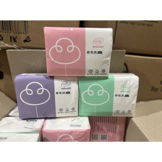  Khăn giấy ăn rút lụa cao cấp organic 300 tờ 3 lớp mềm mịn