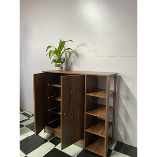 Kệ Giày 2 Cánh Đa Năng Tủ Đựng Giày Chất Liệu Gỗ Phủ Melamin Loại 1 Chống Trầy Xước Chống Thấm Vượt Trội