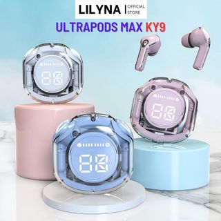  Tai Nghe Bluetooth Không Dây KY9 Ultrapods Pro V5.3 Cảm Ứng Âm Thanh Hifi Màn Hình Led Có Mic Đàm Thoại lilyna 
