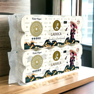 Combo 3 bịch giấy vệ sinh cao cấp LADOCA 10 cuộn giấy 4 lớp 1,5KG mềm mịn tan nhanh trong nước