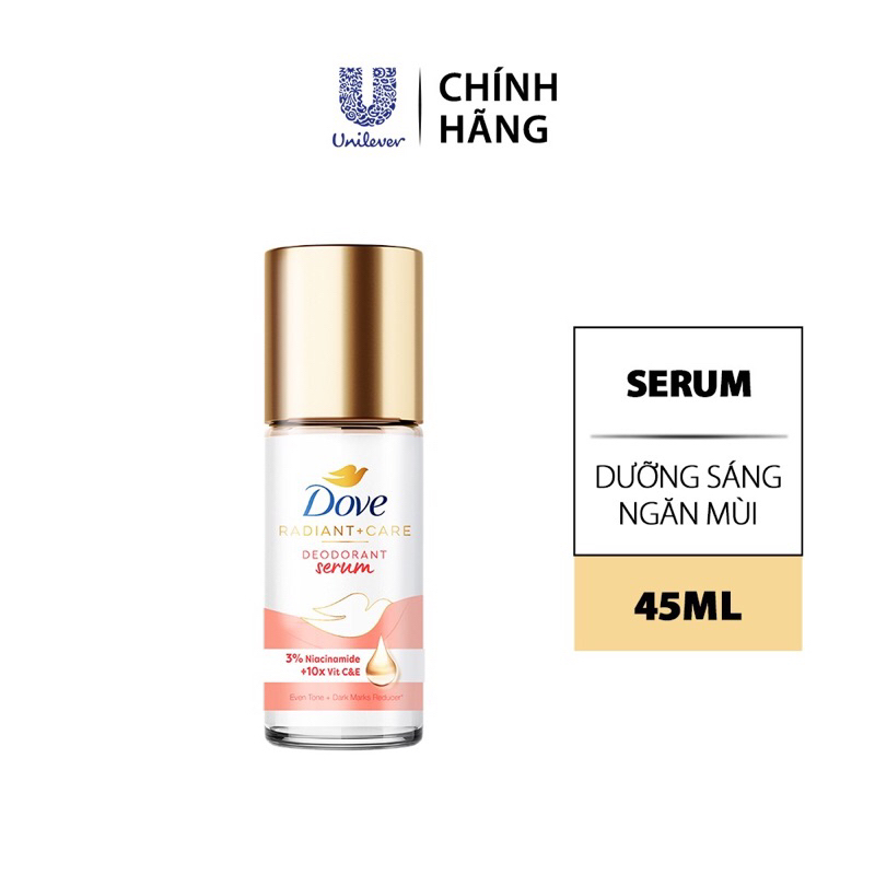 Lăn nách Dove 45ml khử mùi hôi nách và ngăn mùi hôi cánh thu nhỏ lỗ chân lông nhờ có Vitamin E và C 