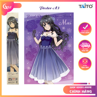 Goods Anime A3 Poster Bunny Girl Senpai Mai Sakurajima chính hãng Taito