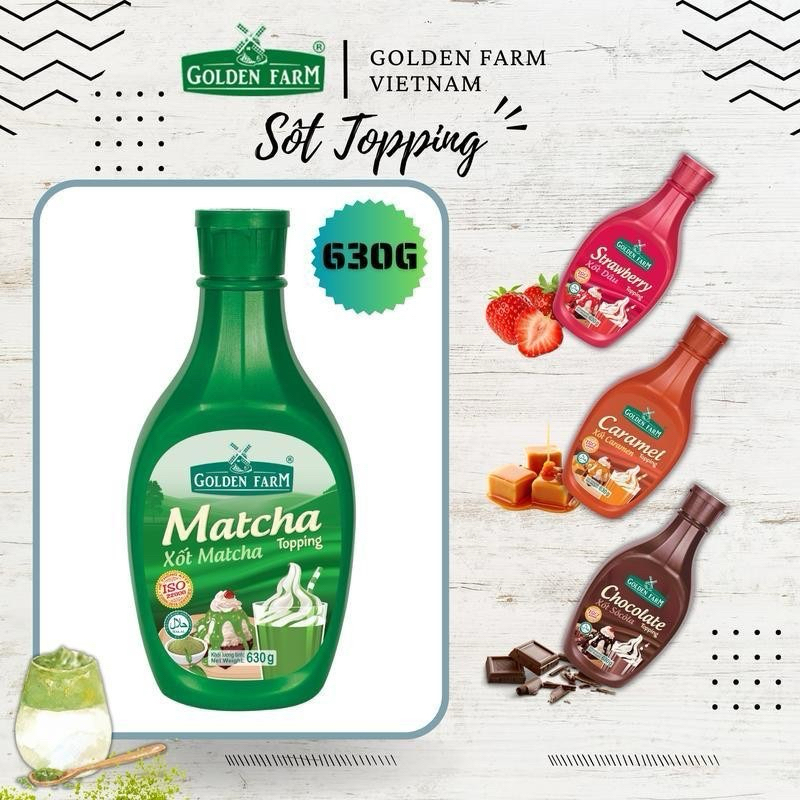 Sốt Golden Farm Topping - Hershey's Các Vị Chocolate, Dâu, Matcha, Caramel, Đào
