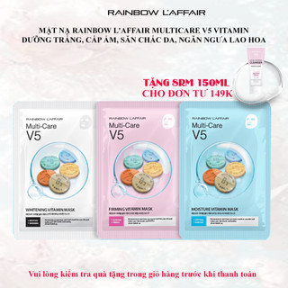 Mặt nạ Rainbow L'affair Multicare V5 Vitamin dưỡng trắng, cấp ẩm, săn chắc da (7 miếng x 25ml)