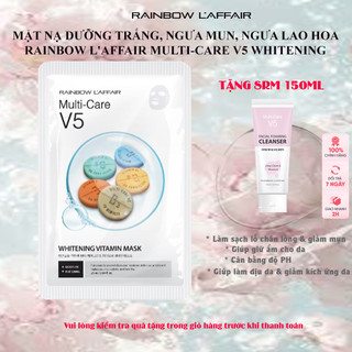 Bộ 10 mặt nạ dưỡng trắng, ngừa lão hoá, cấp ẩm Rainbow L'affair Multi-Care V5 Whitening 25ml x 10 miếng