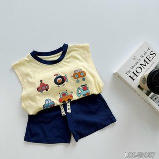 Bộ quần áo tanktop dành cho bé trai họa tiết đèn giao thông