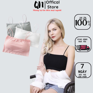 Áo Lót Nữ Cotton Gân Tâm 2 Dây Không Gọng Quây Ngang Đệm Mút Mỏng Mát Mịn CLOVER - 809