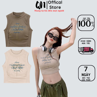 Áo Bra Croptop Cổ Lọ Thun Cotton Siêu Co Giãn Không Tay Thể Thao Năng Động Cao Cấp CLOVER - 512