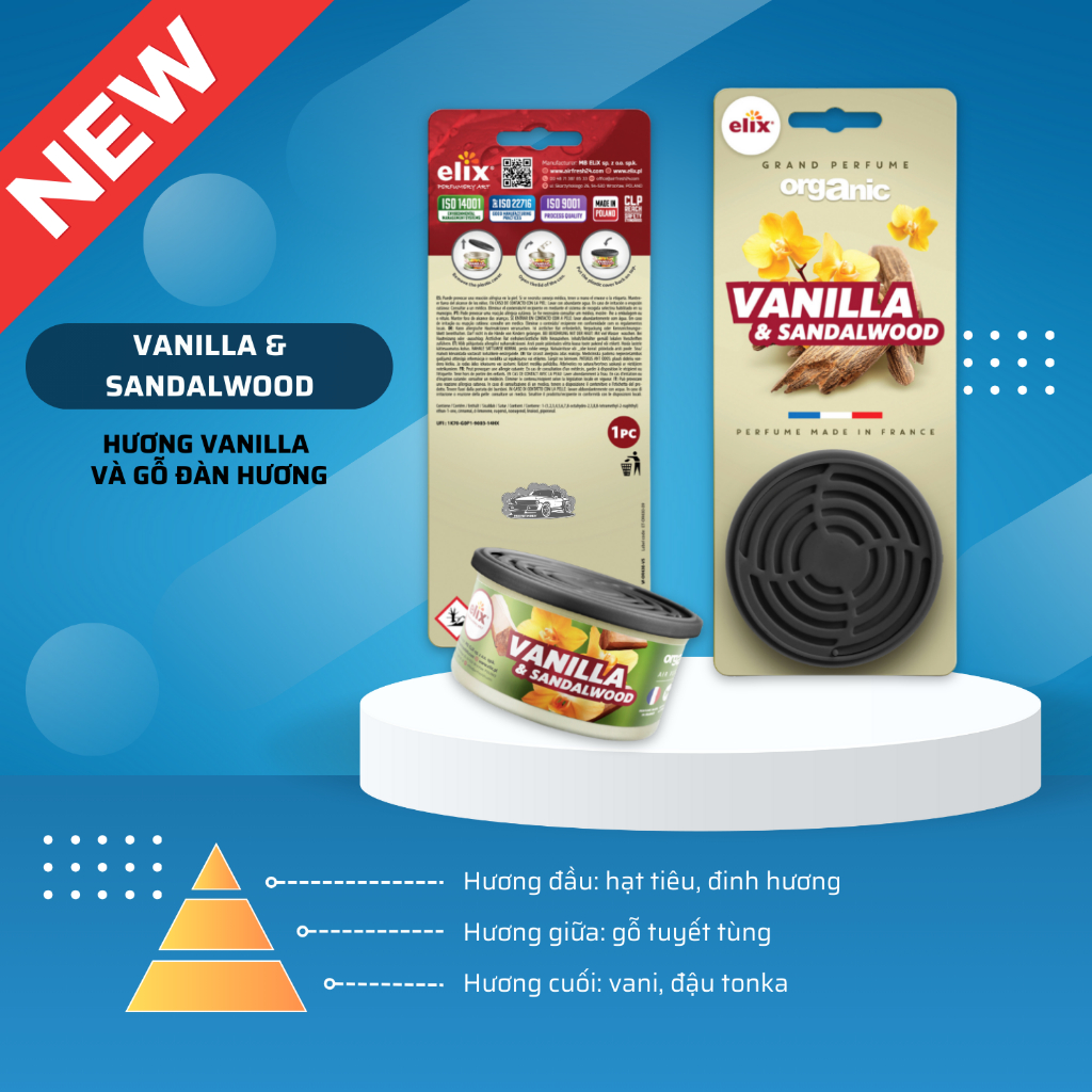 Sáp Thơm Ô Tô ELIX ORGANIC - Khử Mùi Xe Hơi Cao Cấp Nhập Khẩu Ba Lan 3