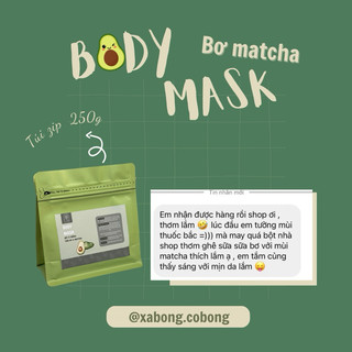 BODY MASK | Bột BƠ MATCHA dưỡng trắng ( handmade )