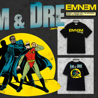 Áo Thun Eminem Without Me 2 Mặt Jerry Tee Áo rapper Áo Phông Hè Cổ Tròn Nam Nữ Áo Em & Dre Batman Robin