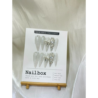 M03 nailbox thiết kế flash bạc siêu sang phom nhọn