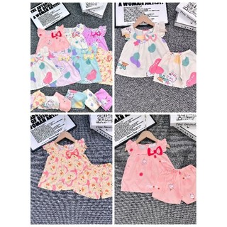 Set/đồ bộ bé gái- chất lanh lụa