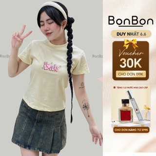 Áo thun BaBy Tee, áo phông nữ ngắn tay, cổ tròn, 100% cotton co giãn 2 chiều BonBon ABBH44
