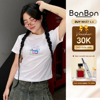 Áo thun BaBy Tee, áo phông nữ ngắn tay, cổ tròn, 100% cotton co giãn 2 chiều BonBon ABBH47