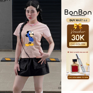 Áo thun BaBy Tee, áo phông nữ ngắn tay, cổ tròn, 100% cotton co giãn 2 chiều BonBon ABBMK01