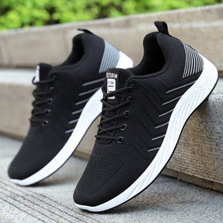Giày Nam Sneaker GD03 Sport Vải Lưới Thoáng Khí Phối Màu Đen Đỏ