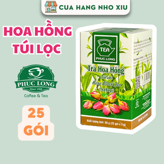Trà hoa hồng túi lọc phúc long 25 gói x 2g - trà phúc long túi lọc hương hoa hồng