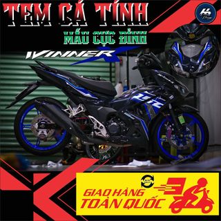 Tem dán xe winner x v3 xanh đen 2024 chất,mẫu tem rời in chất liệu decal trắng 3 lớp không bay màu
