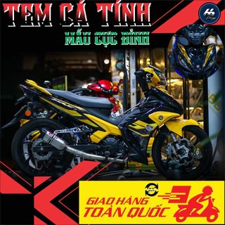 Tem lc 135 dán cho exciter 2011 màu đen vàng chất,tem rời in chất liệu decal trắng 3 lớp chống bay màu
