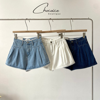 Quần short đùi ống rộng lưng cao viền bèo quần đùi short ống rộng chất jean dày dặn chuẩn form ĐÙI RỘNG LƯNG CAO