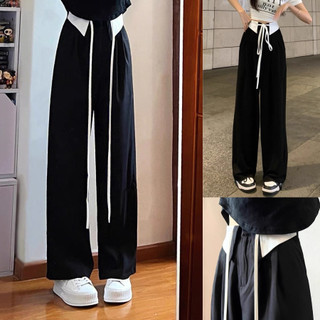  Quần ống suông phối lưng kiểu dáng đứng bigsize nữ thời trang dễ phối vải cotton mềm thoải mái QPHOI 