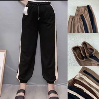  Quần dài bigsize jogger nữ vải thun gân dày chất thun gân Unisex dễ mặc style hàn quốc tôn dáng thể thao cá tính QSSUON 