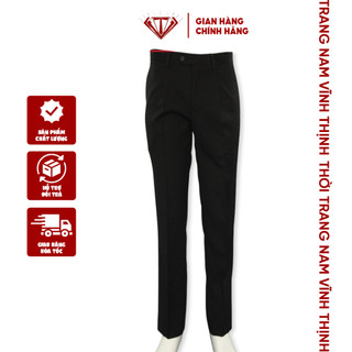 Quần Tây Nam Trung Tuổi 2026-1L Vĩnh Thịnh - Quần Âu Nam 1 Ly Classic  Màu Đen Trơn Ống Đứng Phối Đồ Công Sở