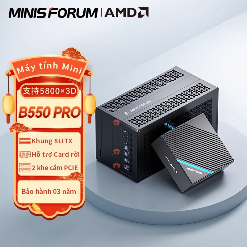 B550Pro ITX Máy tính hiệu suất cao MINI PC MINISFORUM Máy tính mini hỗ trợ card đồ họa độc lập 56/5700G AMD AM4 B550