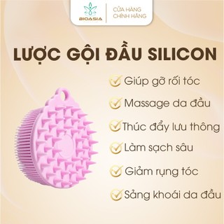 Lược gội đầu Silicon Bioasia giúp gỡ rối massage 2 in 1