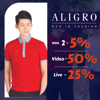 Áo polo nam ngắn tay cao cấp ALIGRO vải cotton mềm mịn, co giãn, thấm hút mồ hôi, form ôm Slimfit ALGPLO1A4M(12)