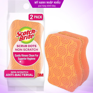 Combo 2 miếng rửa chén hạt nổi siêu sạch 3m™ scotch brite® đa năng, không bám cặn màu xanh