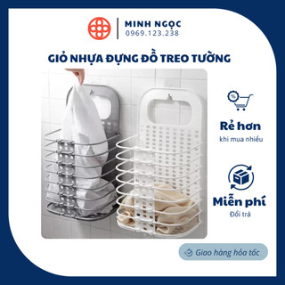 Giỏ nhựa đựng đồ đa năng treo tường gấp gọn. Giỏ đồ thông minh 3379 VN