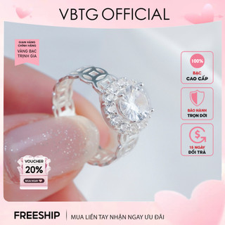 Nhẫn bạc nữ VBTG kim tiên đính đá lớn cao cấp sang trọng - Nhẫn bạc ta cao cấp VBTG8234